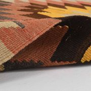 5x8 Orange & Brown Tribal Vintage Kilim Rug, 149x253Cm