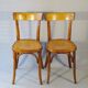 2 FISCHEL chairs, Art Deco 1938 bistro, wooden seat