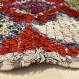 Colorful Boucherouite Berber rug - 140 x 167 cm