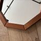 Vintage Octagonal Wooden Wall Mirror – 1970s Geometric Design