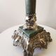 Kerosene lamp late nineteenth century mounted on Corinthian column.