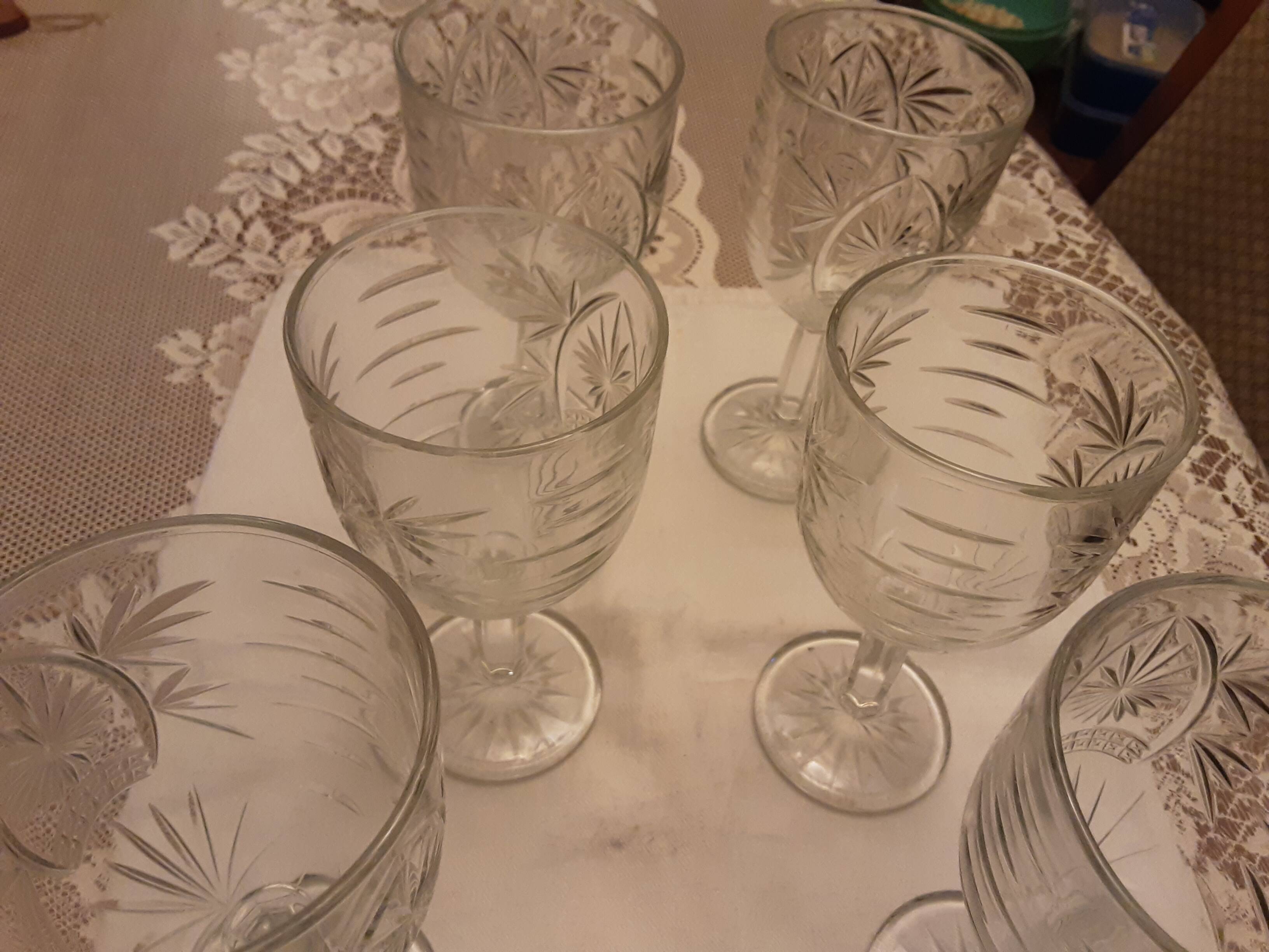 6 cut crystal glasses