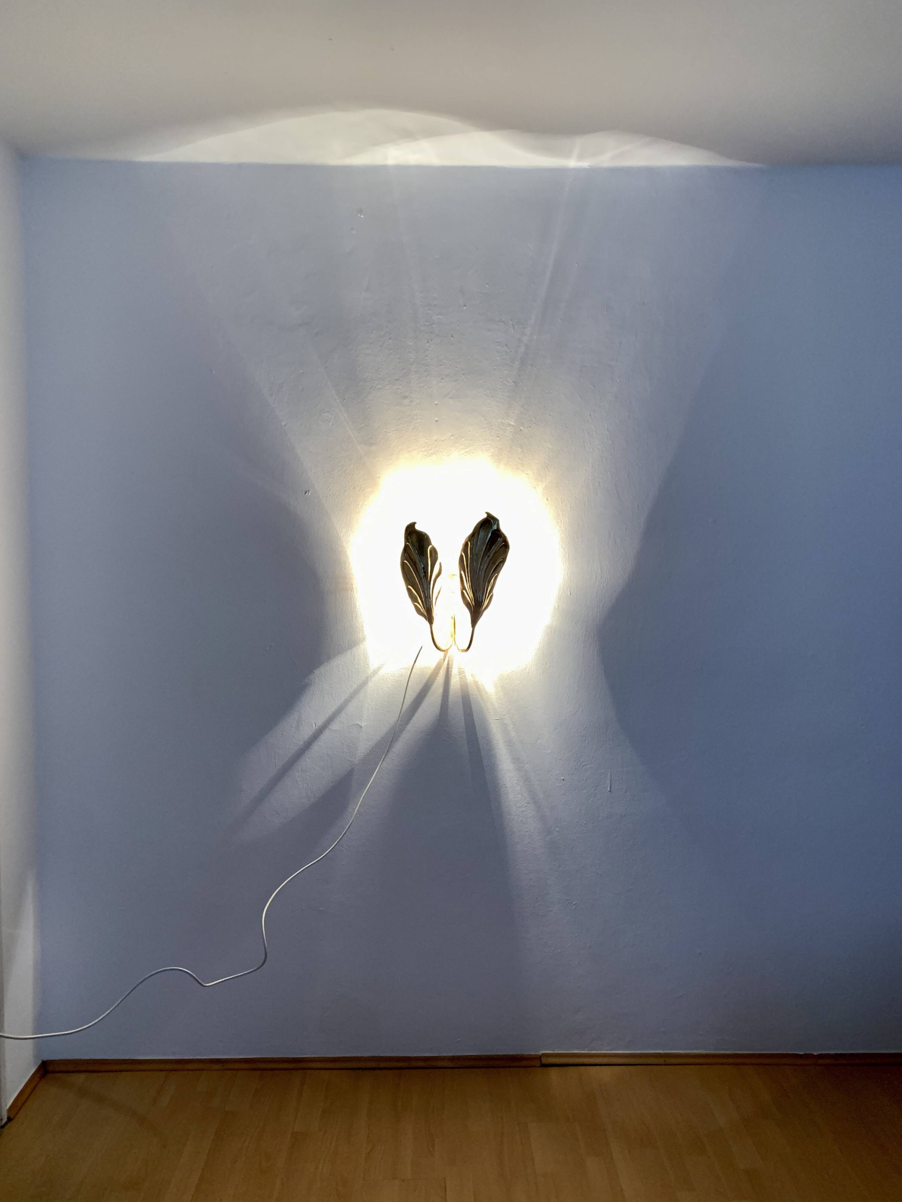 Italian Hollywood Regency Brass Sconce by Tommaso Barbi
