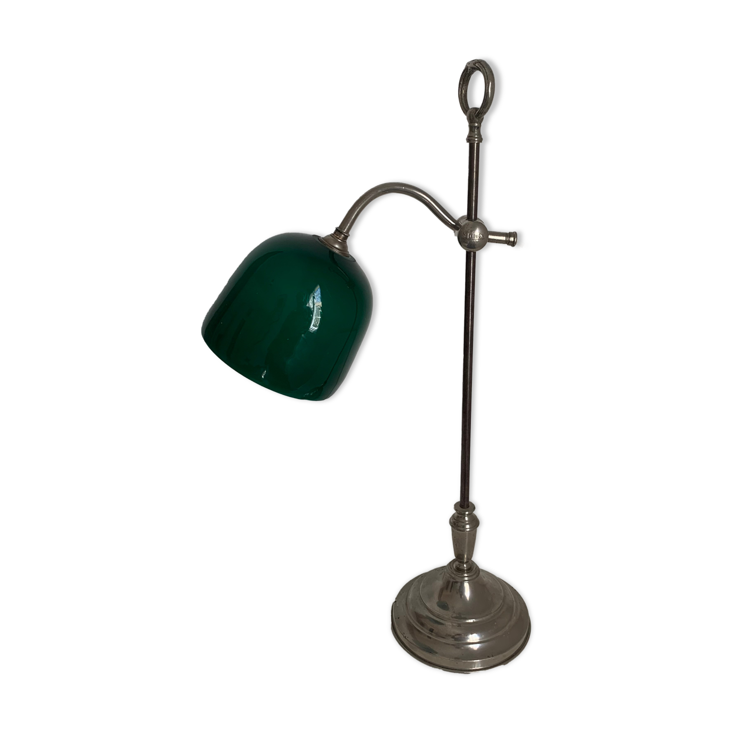 Vintage lamp 1920 monix nickel-plated metal celadon - 53 cm