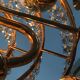 Hollywood Regency style brass and crystal chandelier by Palwa