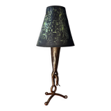 1970s forged steel brutalist style lamp