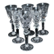 Series of 6 diamond cut crystal liqueur glasses Cristallerie Lorraine Lemberg 11cm