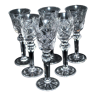 Série de 6 verres à liqueur en cristal taillé diamant Cristallerie Lorraine Lemberg 11cm