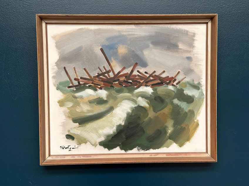 Huile sur toile originale suédoise – « Forêts » par Ivar Hjertqvist – Vintage et encadrée
