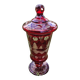 Engraved crystal vase