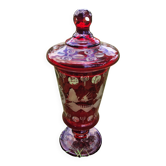 Engraved crystal vase