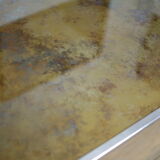 Chrome steel table and glass tray, France, circa 1970