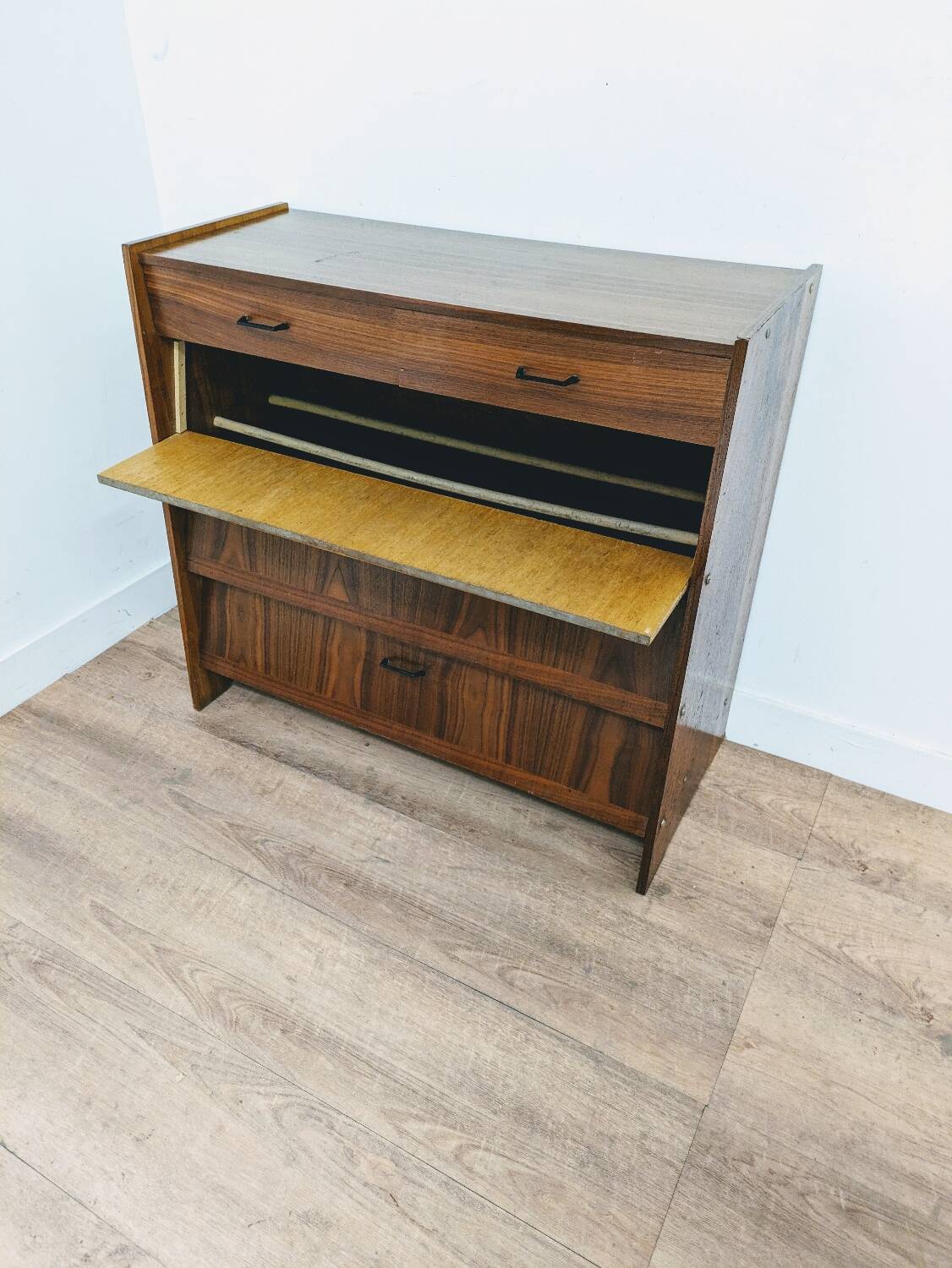 Vintage Scandinavian wooden shoe cabinet