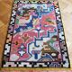 1960s Wool Rug with Vibrant Geometric Abstract Pattern