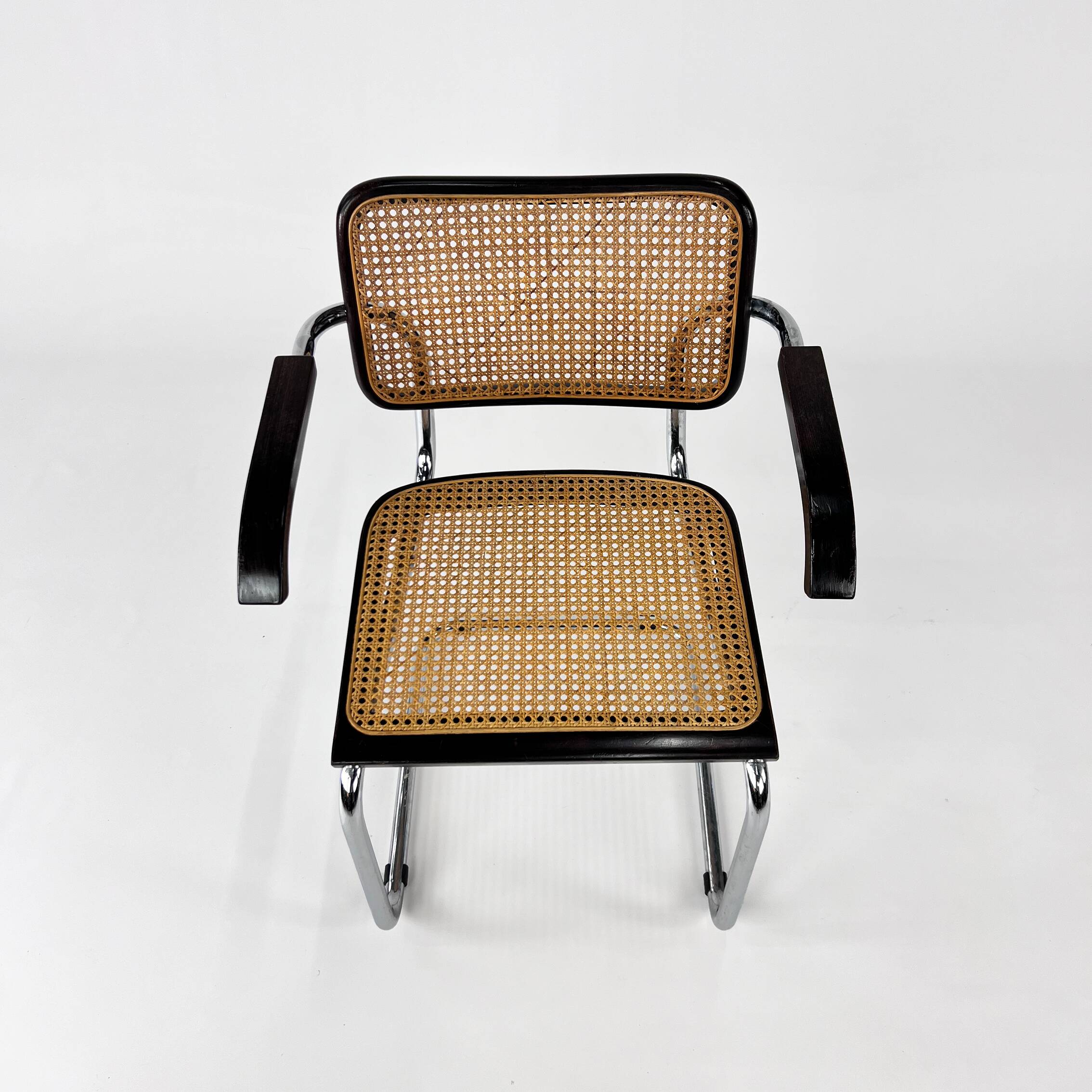 Tubular Frame and Cane Cantilever Dining Chair, Italy, 1970s