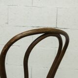 1920s curved wooden cane bistro chair