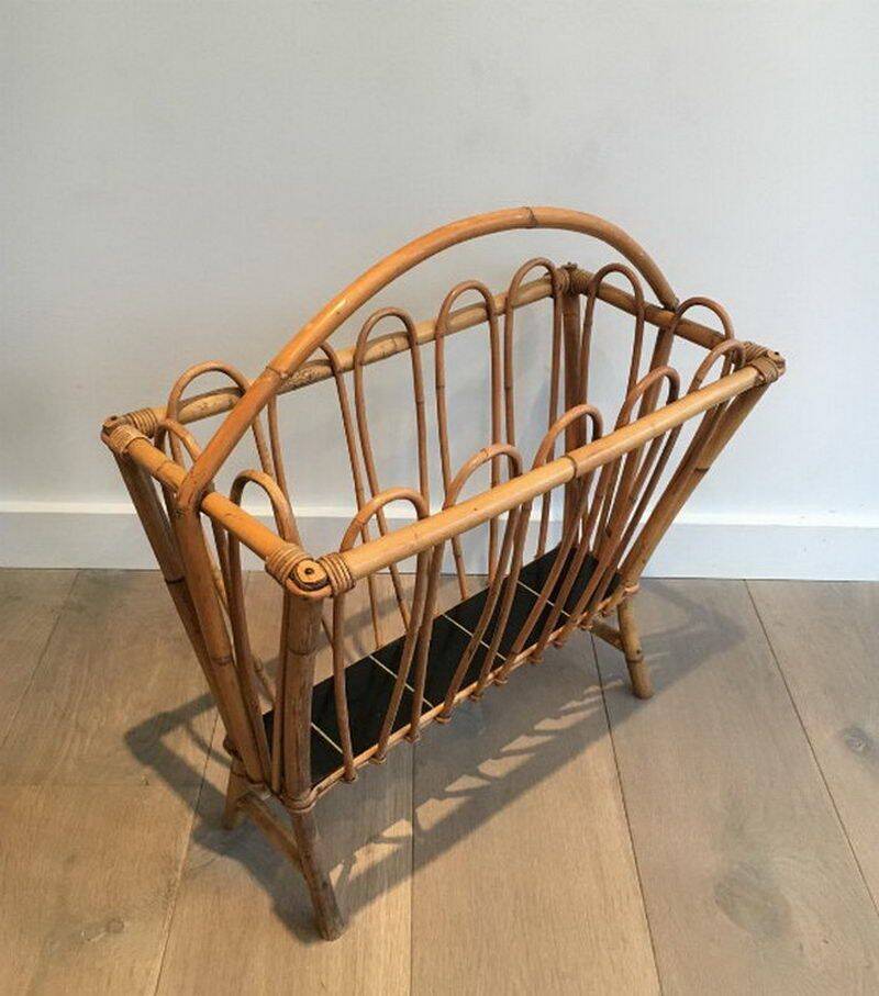 Rattan magazine rack