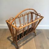 Rattan magazine rack