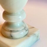 Vintage marble and fuchsia fabric lamp