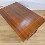 Important Shuttered Table in Sapelli Mahogany, Directoire style – 1970