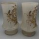 Paire de vases en opaline décor de motifs de guirlandes, liserés d’or, xixème