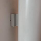Pair of vintage cylindrical wall lights, matt white metal, Germany Erco 1976