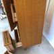 Wardrobe cabinet and drawers in oak and rattan feet compass Vintage year 60