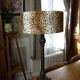 Table lamp with leopard lampshade