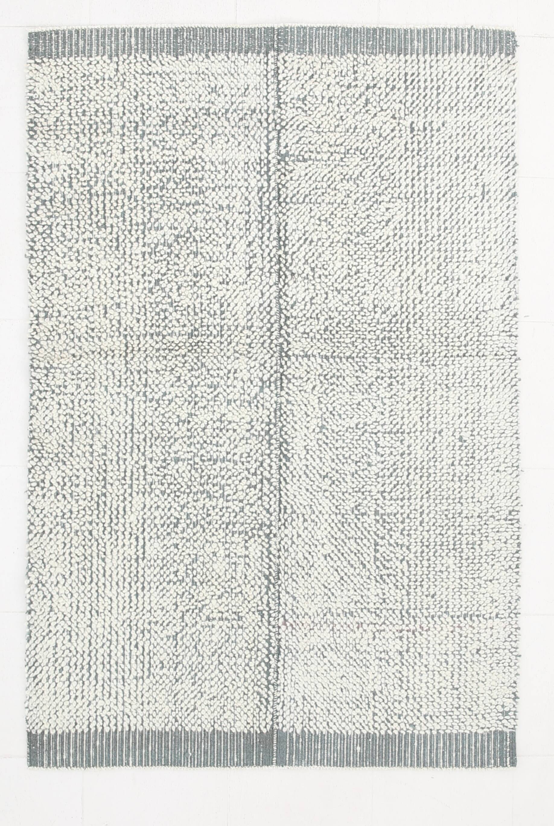 Turkish Gray Beige Contemporary Kilim Rug, 136x204Cm