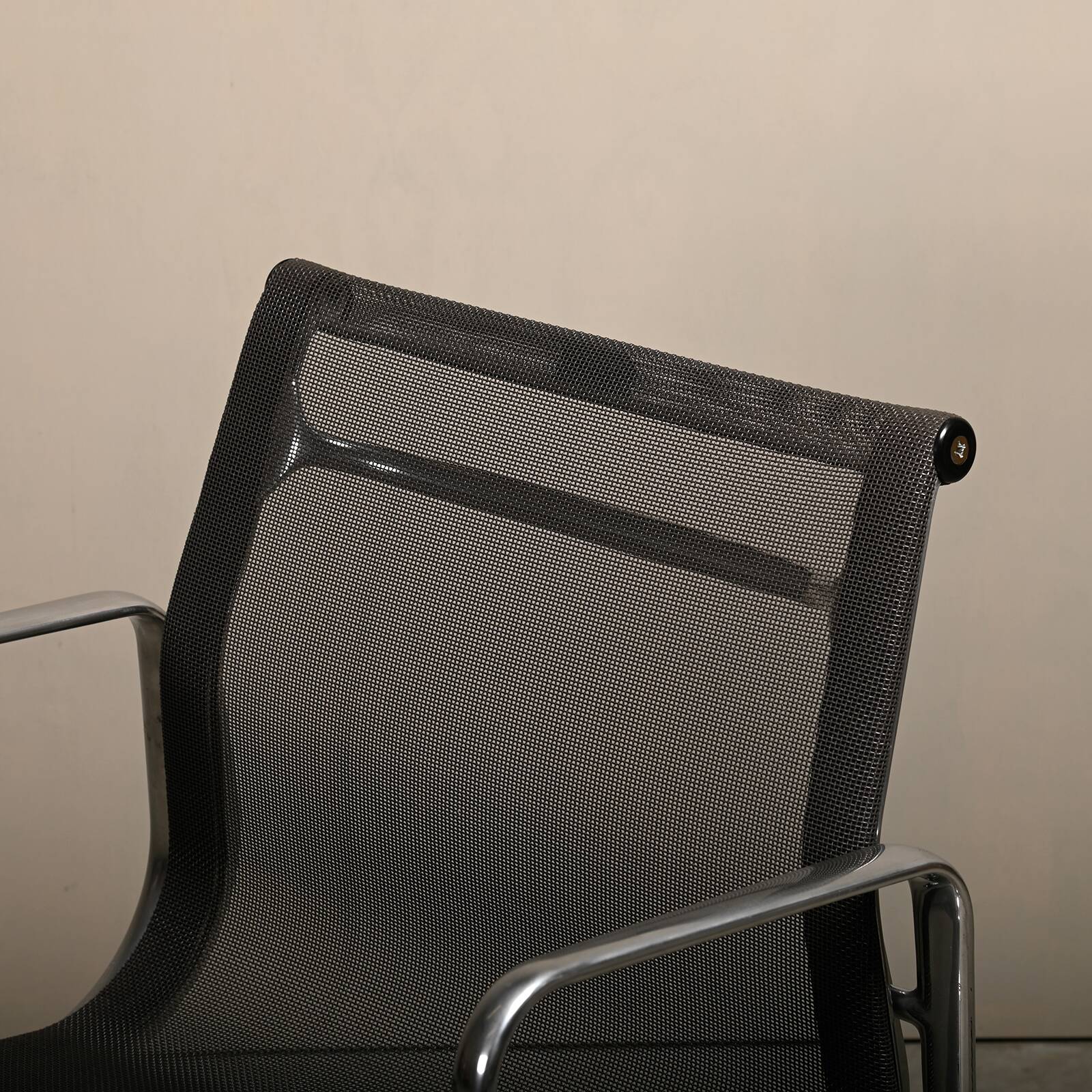 Multiple Eames Aluminum Group EA108 Dining Chairs Charcoal Netweave Mesh, Vitra