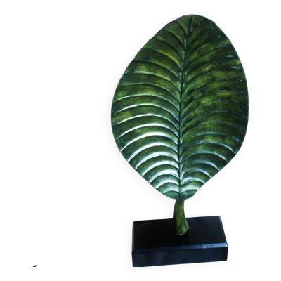Lampe feuille, lampe d'ambiance, lampe feuille métal, lampe à poser vintage