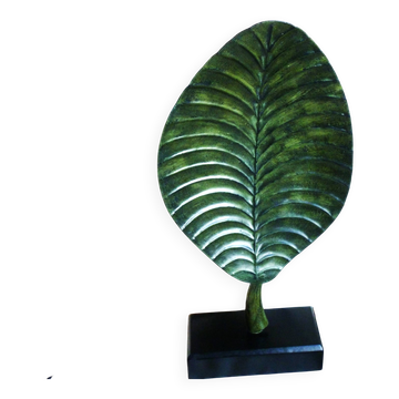 Lampe feuille, lampe d'ambiance, lampe feuille métal, lampe à poser vintage