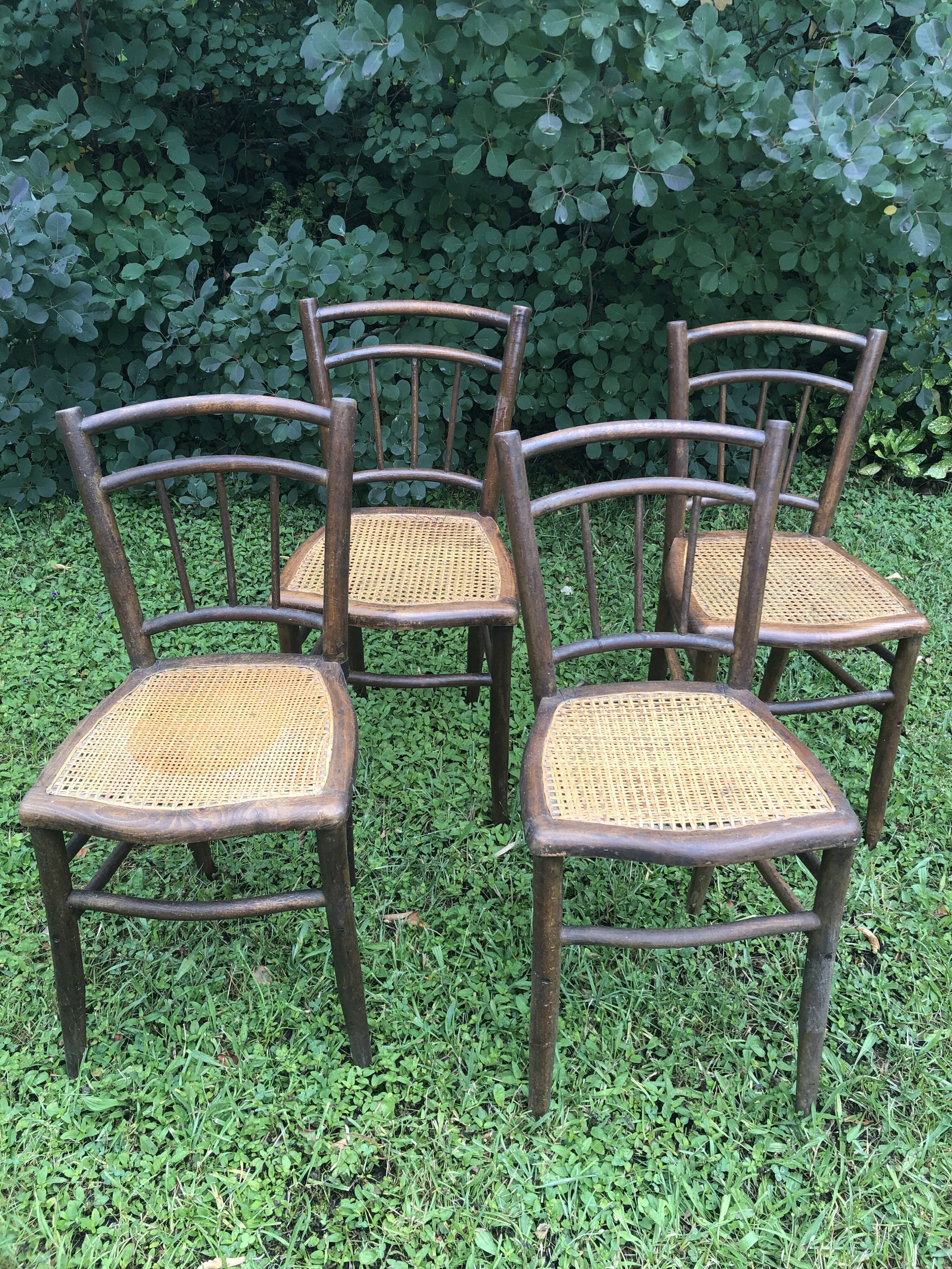 Canned bistro chairs