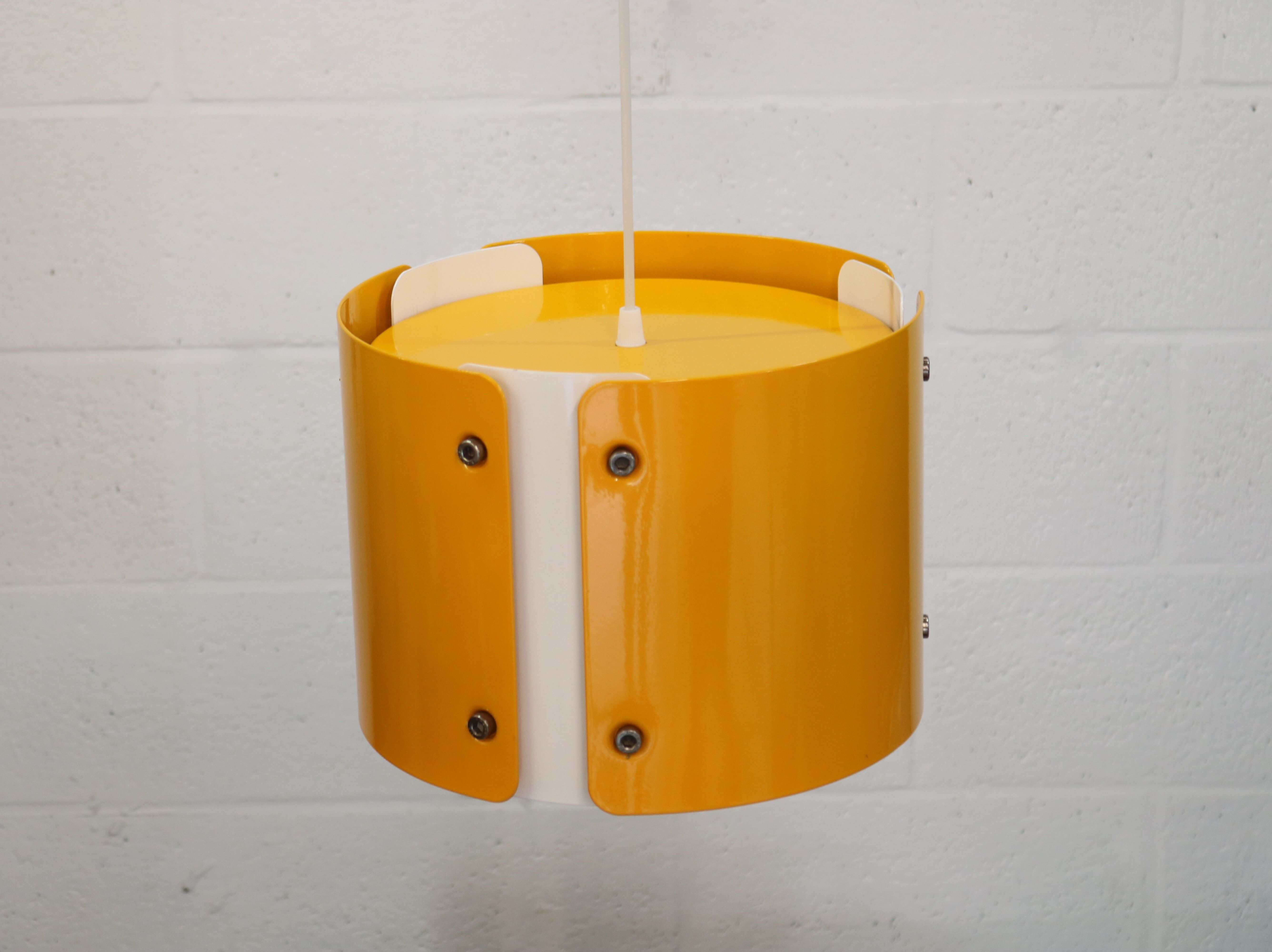 Modern Danish Pendant Lamp: Dark Yellow Metal, 1990s Design