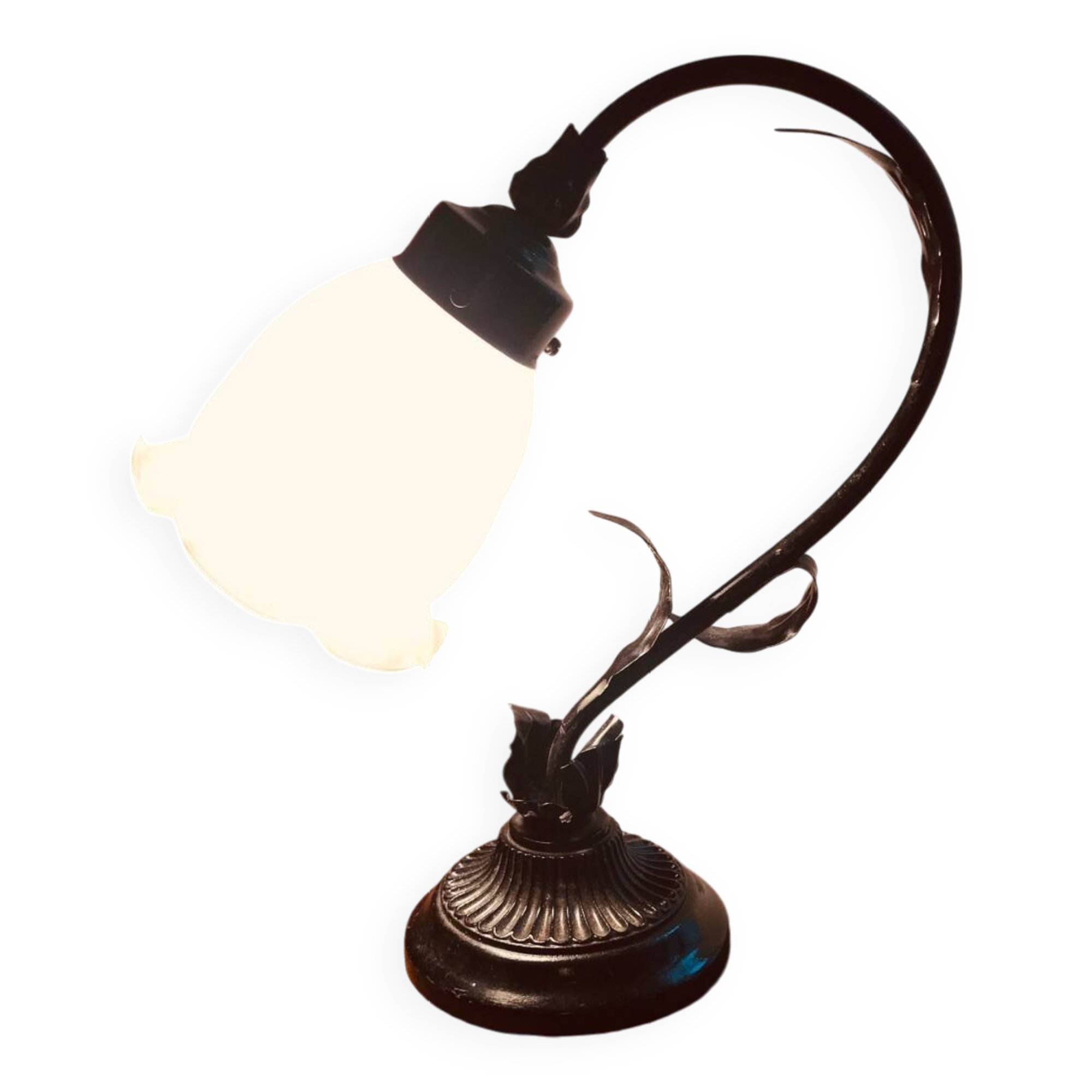 Lampe fleur en tôle, années 50