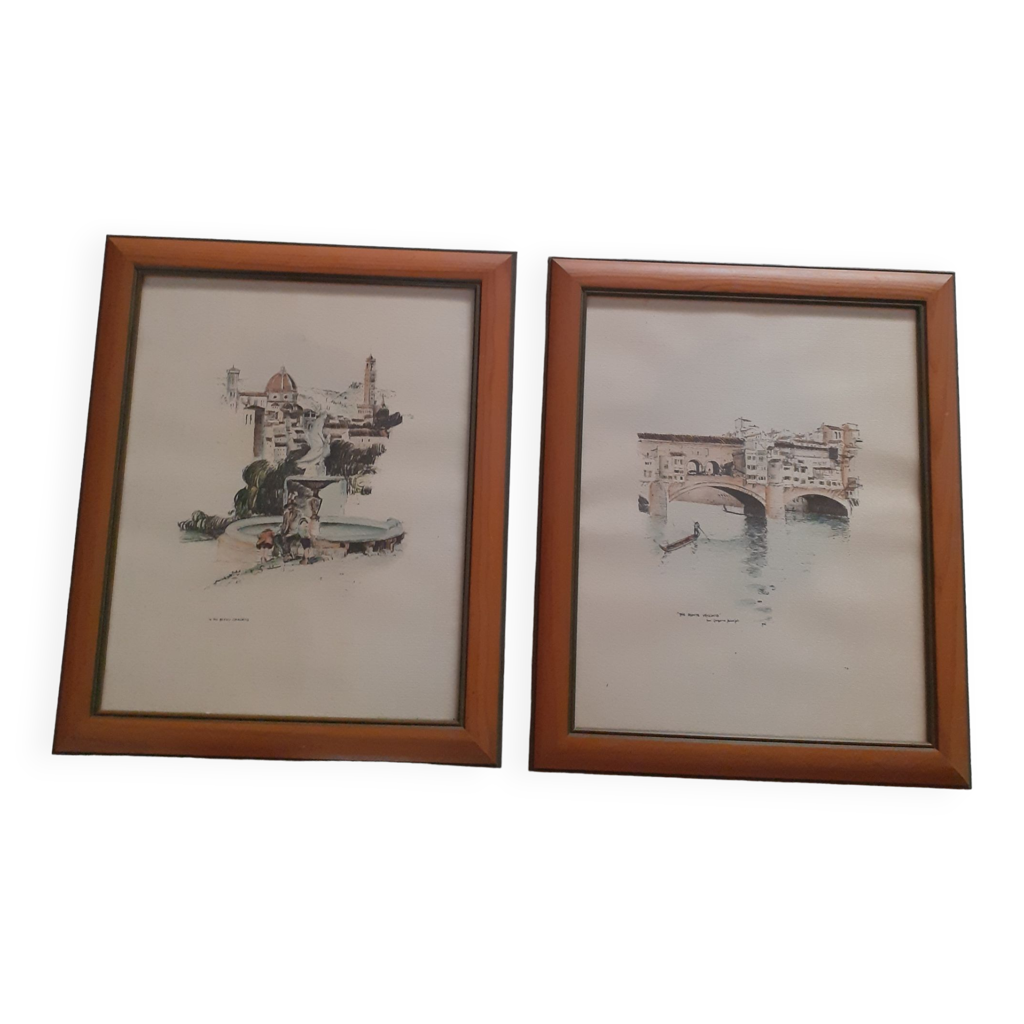 Duo of drawings Florence Italy