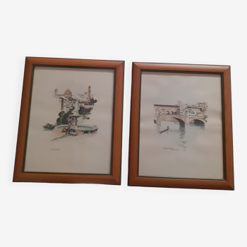 Duo de dessins Florence Italie