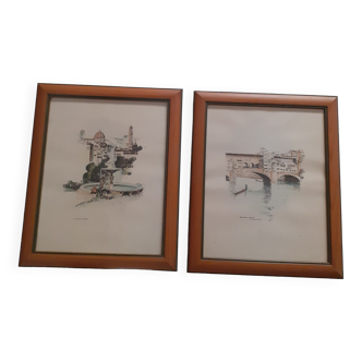 Duo de dessins Florence Italie