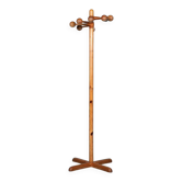 Minimalist organic coat rack in pine from the 1970s in space age style.