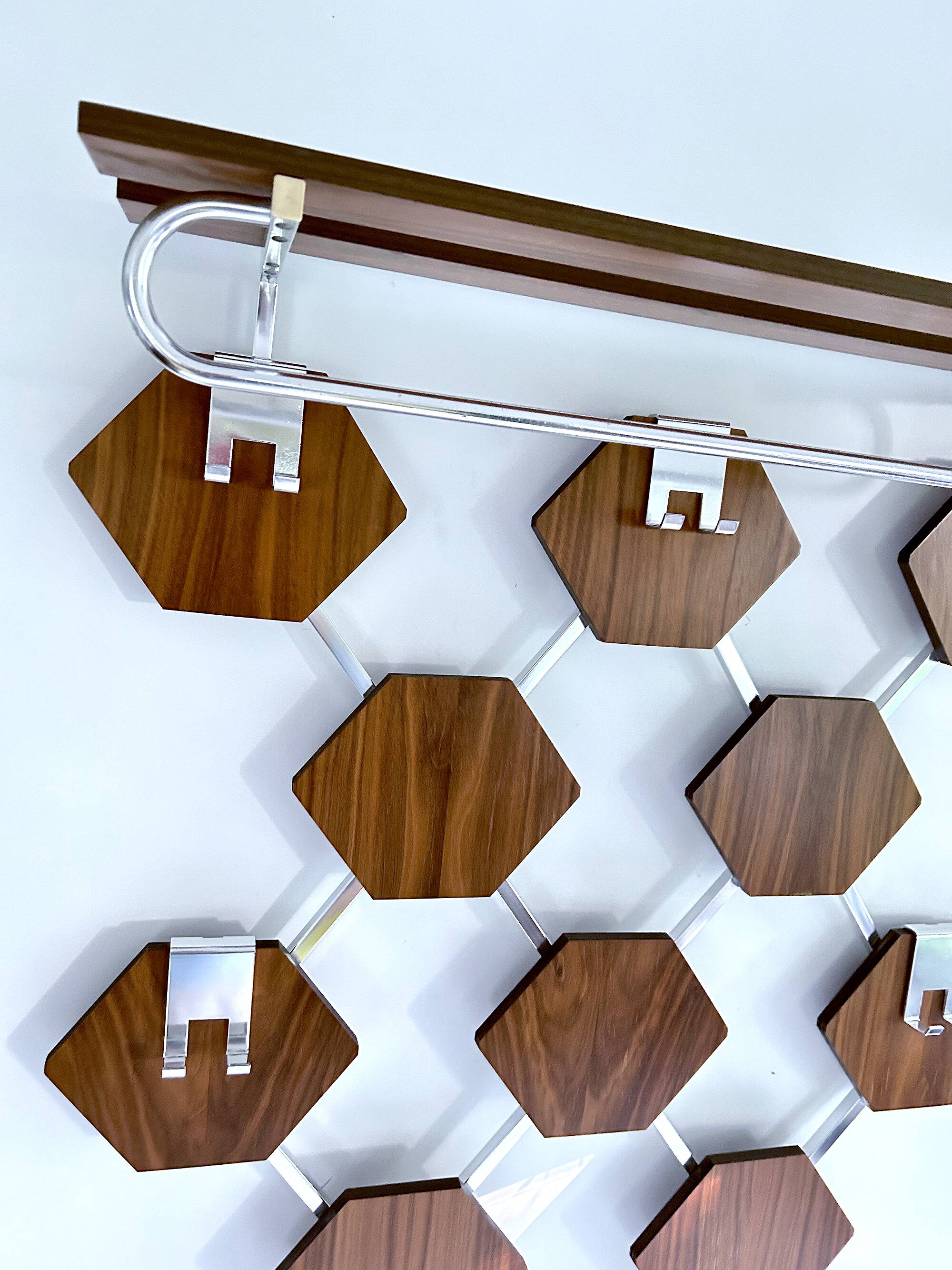 Large Vintage Scandinavian Coat Rack, Teak