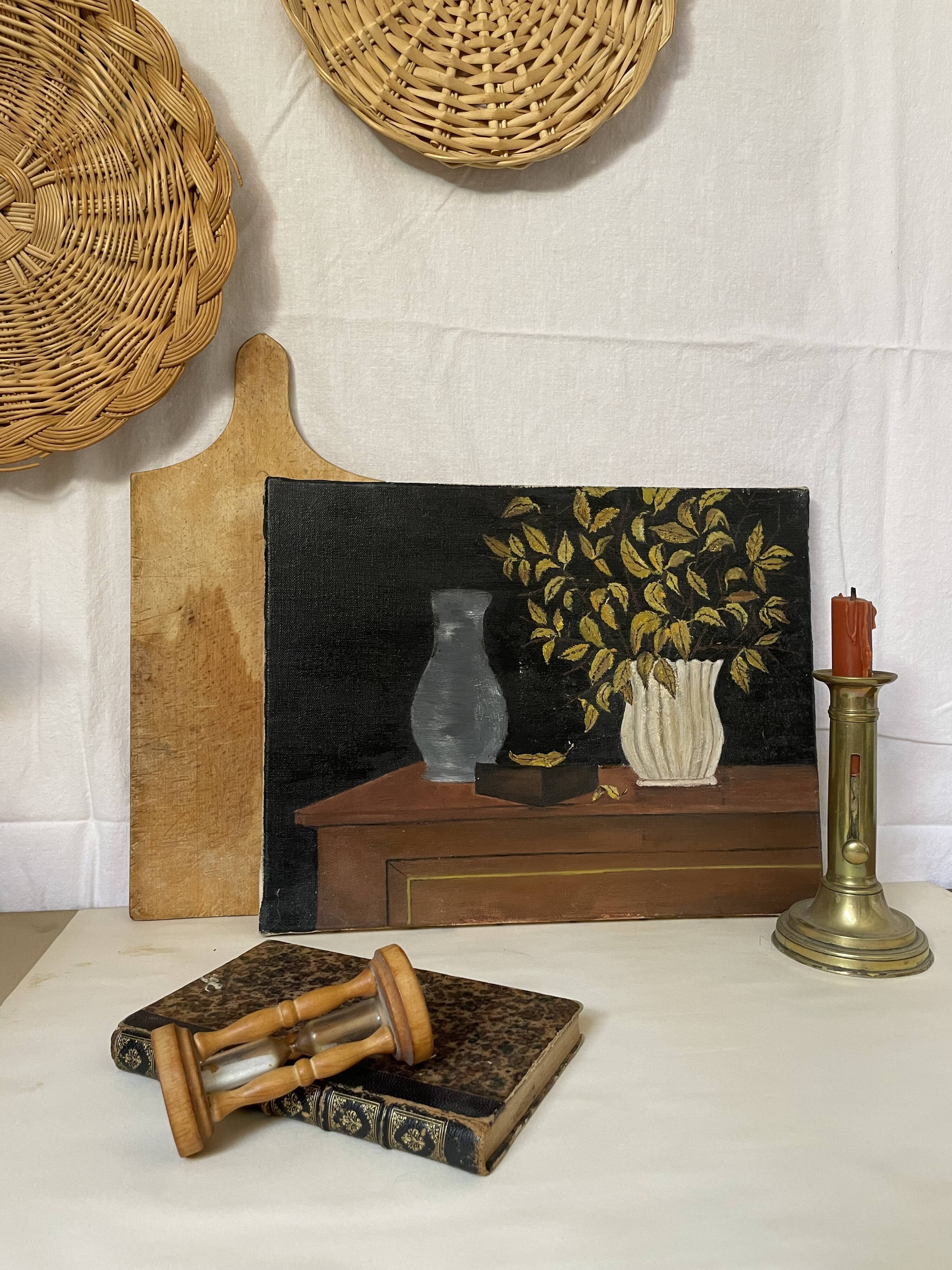 Nature morte, huile toile