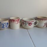 6 coffee cups Digoin Badonviller Sarreguemines