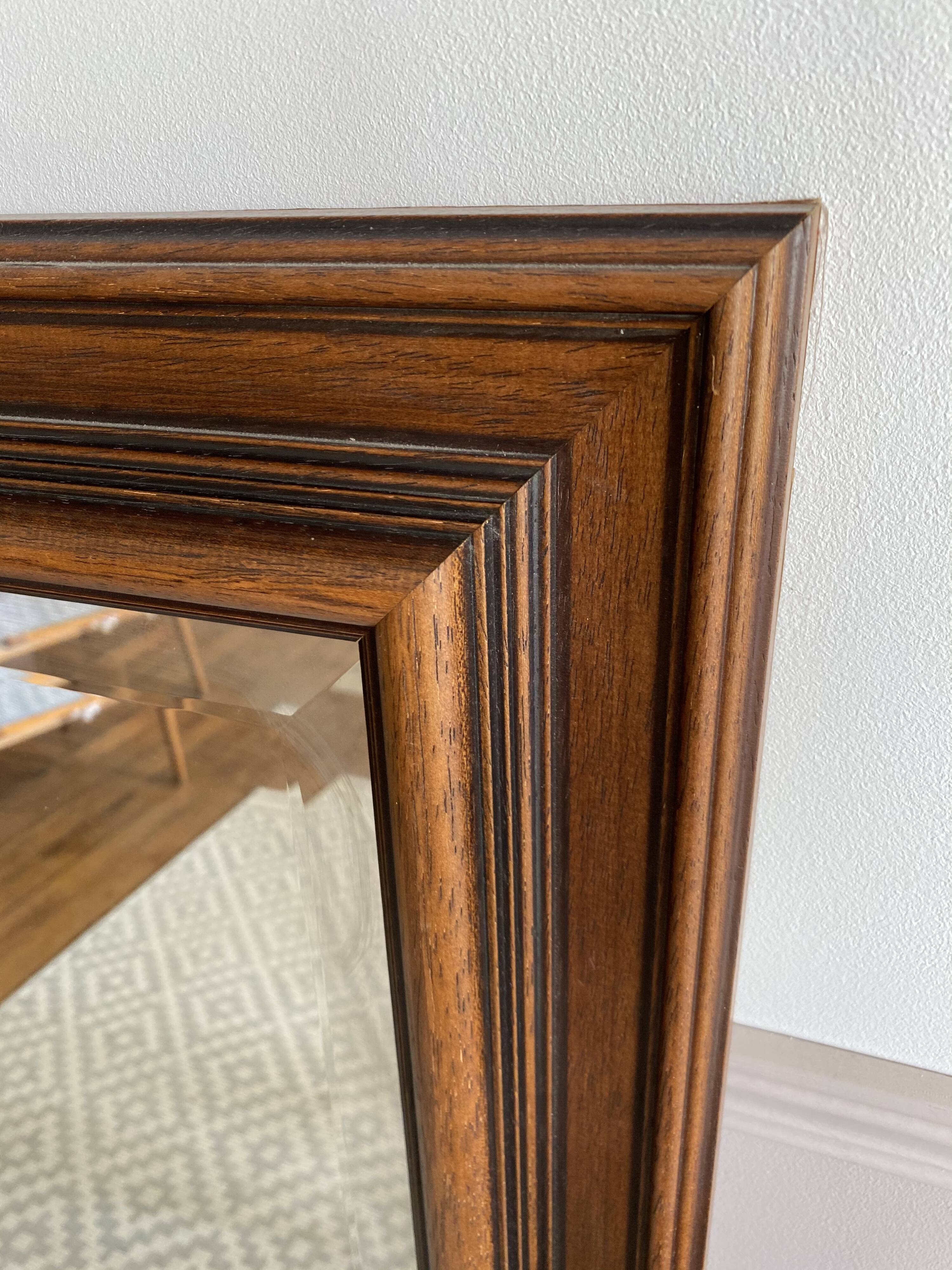 Vintage beveled wooden mirror 120x92