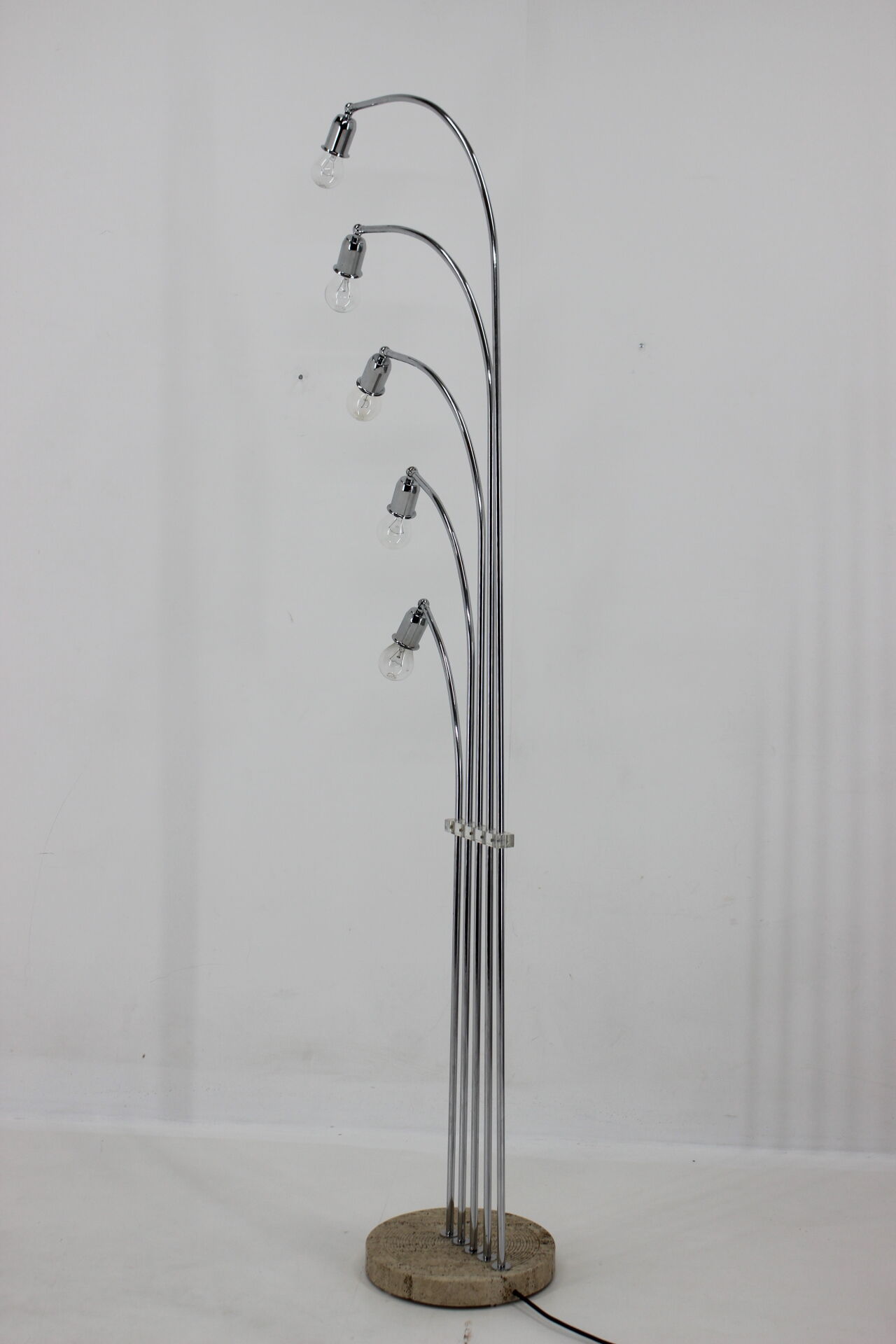 1970s Chrome and Marble Floor Lamp , Italy