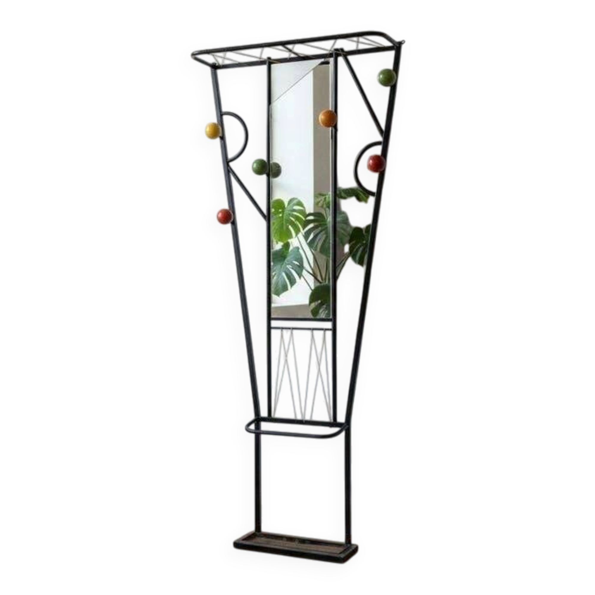 Vintage 'atomic' wall coat rack Roger Féraud