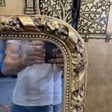 Napoleon III era mirror with gold leaf