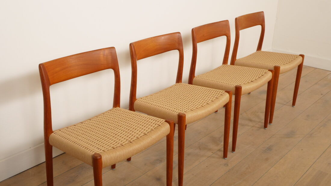 4 x vintage dining chairs | Niels Otto Møller | Model 77