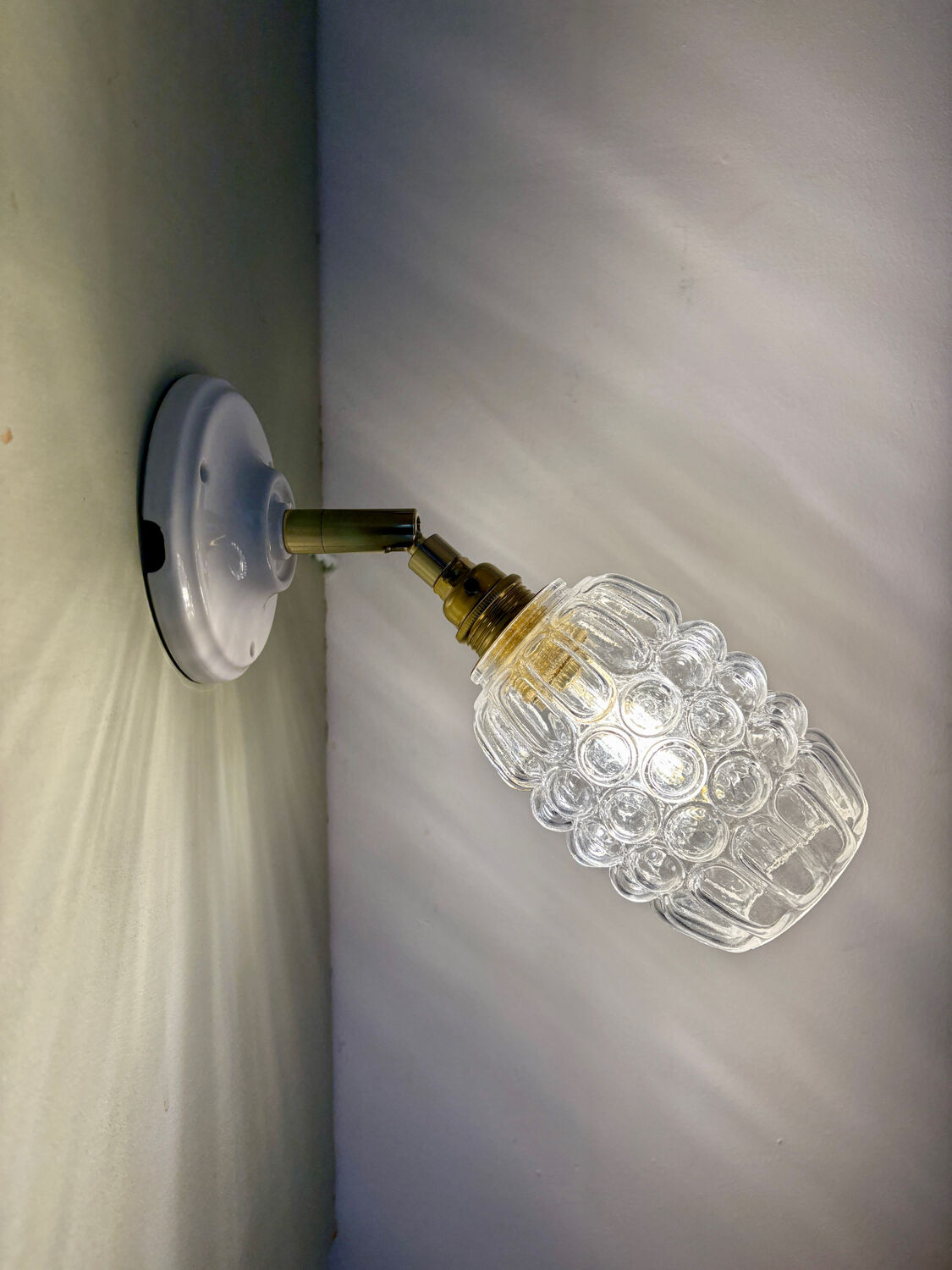 Vintage bubble glass tulip wall light