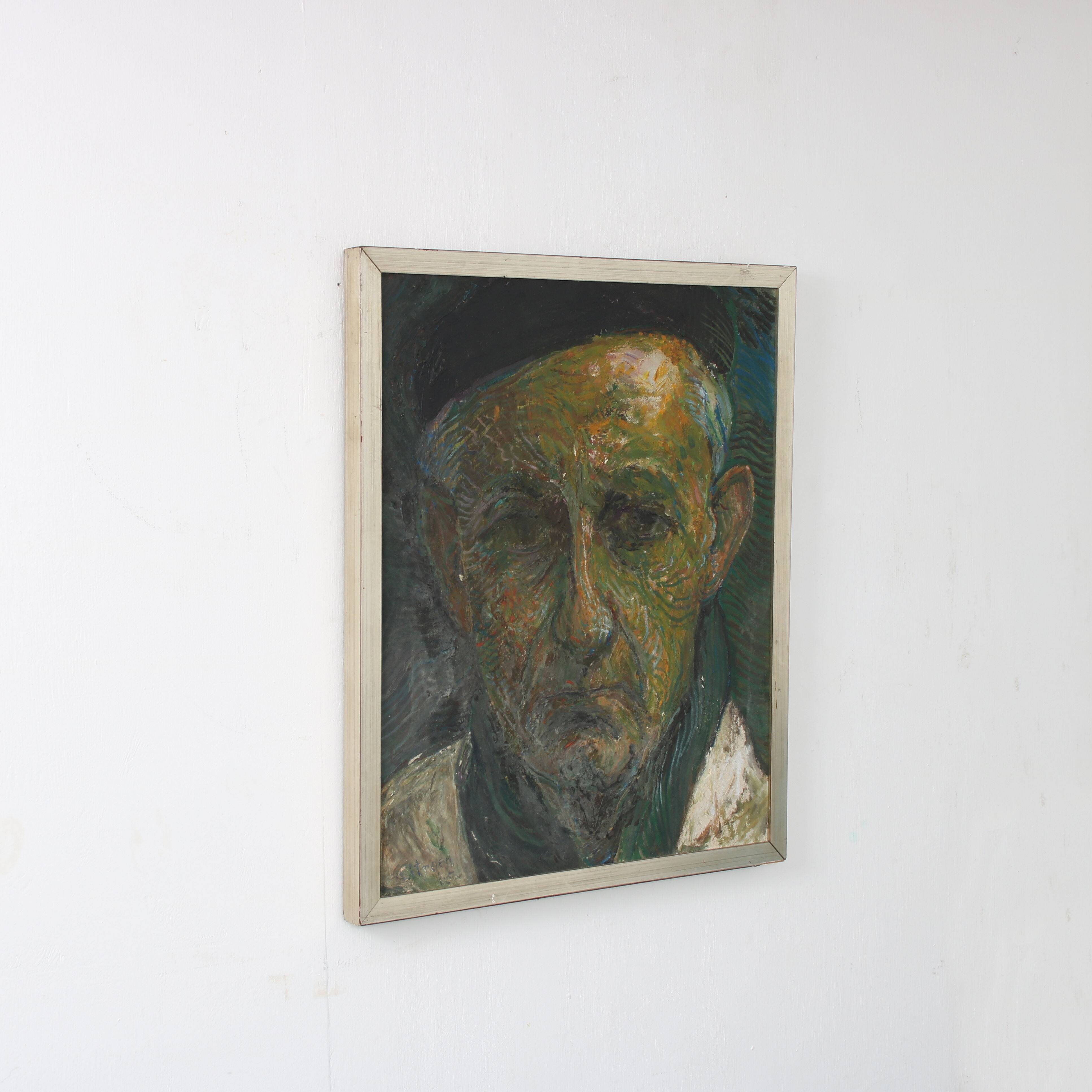 Signed oil painting “Zelfportret” by Paul Citroen, the Netherlands, 1965