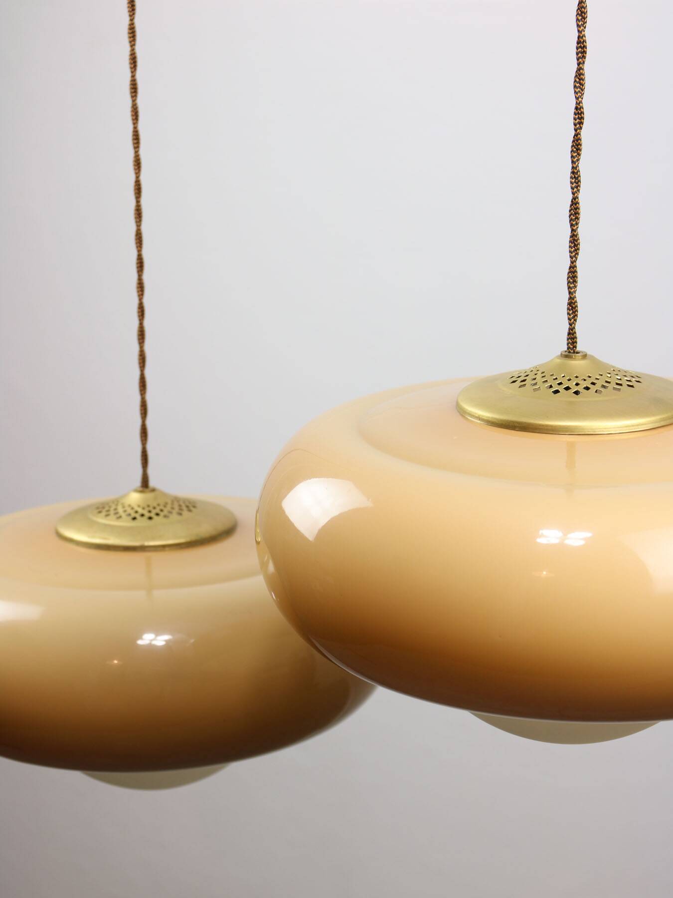 Space Age Brown Pendant Lamp from Guzzini, 1960s